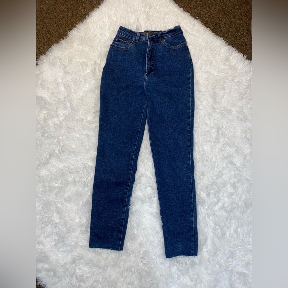 High waisted denim jeans
